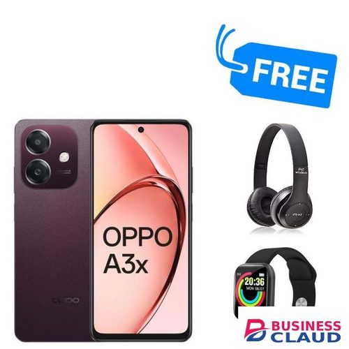 Oppo A3X,IPS LCD DISPLAY 6.67" INCHES,DUAL SIM (4GB RAM +64GB ROM)5100MAH,8MP,& FREEBIES