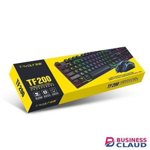 Illuminated gaming keyboard and mouse set 104keys anti-ghosting wired set keyboard