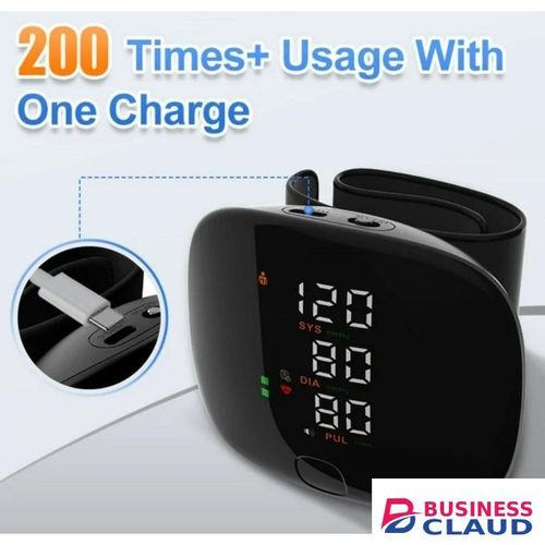 Wrist electronic Rechargeable sphygmomanometer blood pressure monitoring kit black