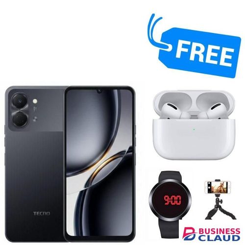 Tecno POP 20,IPS LCD DISPLAY 6.75" INCHES,4GB RAM UPTO 8GB RAM,128GB ROM,FREE BUDS,TRIPODS & LED WATCH