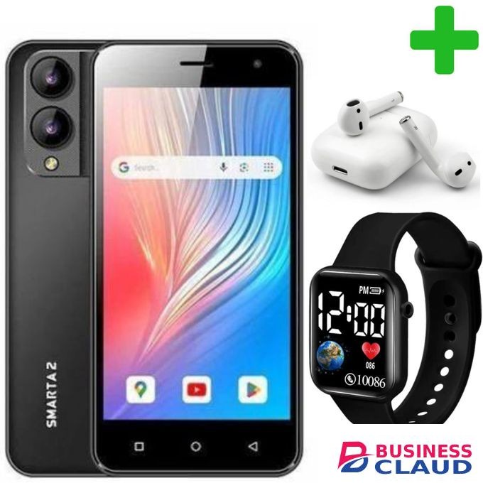 Safaricom Neon Smarta 2, IPS LCD DISPLAY, 5" Inches, 32GB ROM + 2GB RAM (Dual SIM), 3300mAh +Free Gifts(Earpods+Led watch)