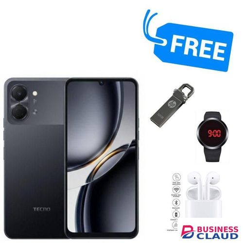 Tecno POP 20,6,75" IPS LCD DISPLAY,4GB RAM UPTO 8GB RAM & 128GB ROM,5000MAH,FREE DISK,WATCH & BUDS