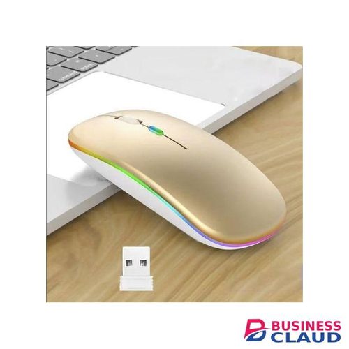 Bluetooth + 2.4G Dual-mode Rechargeable LED Optical Mouse - (Gold)