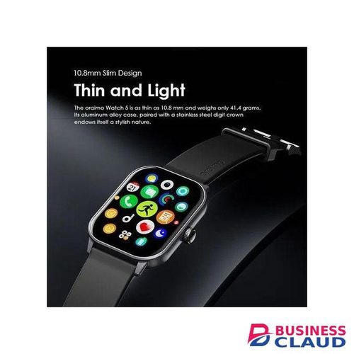 Oraimo Smart Watch 5 Lite Smartwatch, Health Monitoring, Phone Calling, Heart Monitoring, Wireless Bluetooth Messaging, Sports Smart Watch, Watch-Original, Long Battery Life
