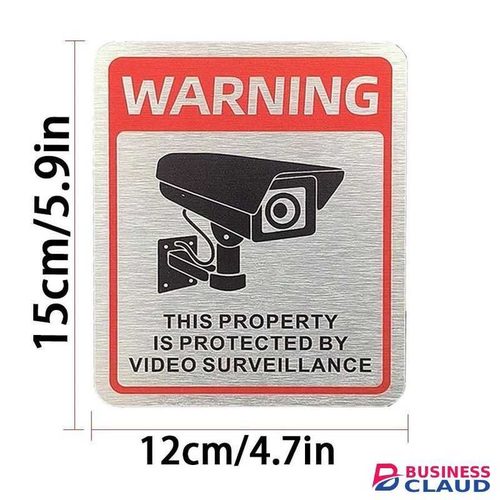 4pcs monitoring warning signs/prompt signs, monitoring area identification signs