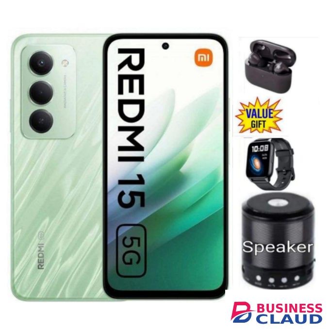 XIAOMI REDMI 15 4G, 6.9 Inches IPS LCD Display, 128GBROM + 4GBRAM, Dual SIM, 7000mAh Battery+WATCH+PODS+MINI SPEAKER