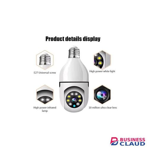 E27 convenient installation of 360 ° Wifi night vision monitoring IP gimbal wireless outdoor indoor camera light bulb Wifi camera security monitoring automatic human tracking digital zoom full-color night vision indoor safety monitor