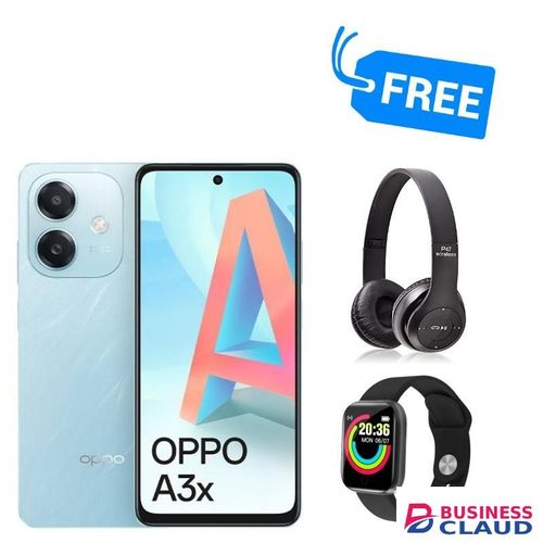 Oppo A3X,IPS LCD DISPLAY,6.67" INCHES,(4GB RAM +128GB ROM)5100MAH.45W,HEADPHONES & SMART WATCH,SPLY"