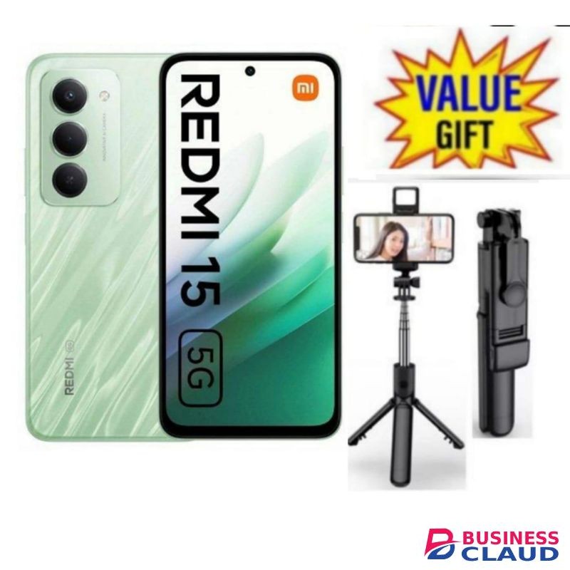 XIAOMI REDMI 15 4G, 6.9 Inches IPS LCD Display, 128GBROM + 4GBRAM, Dual SIM, 7000mAh Battery+TRIPOD STAND