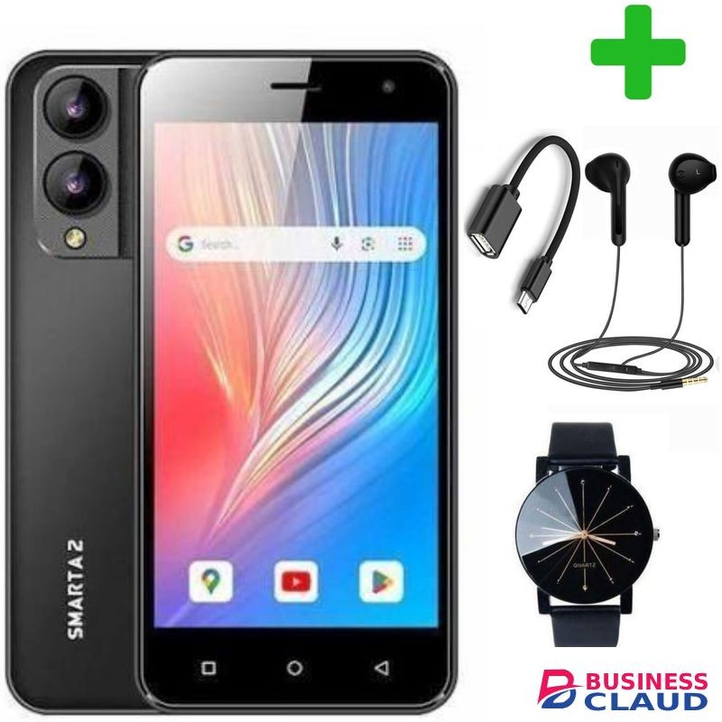 Safaricom Neon Smarta 2, IPS LCD DISPLAY, 5" Inches, 32GB ROM + 2GB RAM (Dual SIM), 3300mAh +Free Gifts(Earphones+Otg+Quartz wrist watch))