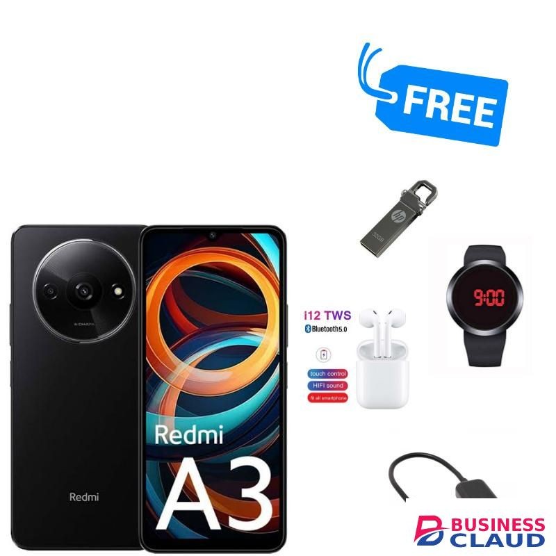 XIAOMI REDMI A3,IPS LCD DISPLAY,6.71,8M(4GB RAM+128GB ROM)5000MAH,BUDS,DISK,WATCH & OTG CABLE