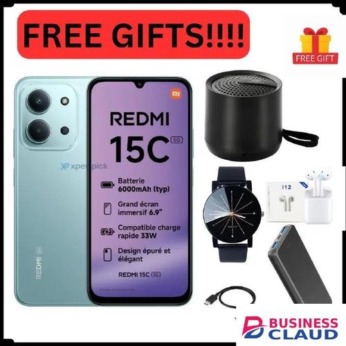 XIAOMI REDMI 15C, 128GB ROM + 8(4+4)GB Ram 6.9'' FHD Immersive Display 50MP Main Cam +8MP front 6000mAh + free gifts ( watch, Bluetooth box, powerbank,i12 earpods, c to c cable )