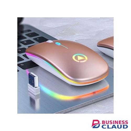 Mouse Bluetooth + 2.4G Dual-mode Ultra Thin Rechargeable LED Mouse - Rose Gold