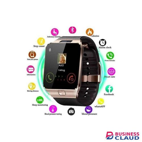 Smart2030 W007 Gold Bluetooth Smartwatch with SIM Support, Call Function, and Heart Rate Monitoring