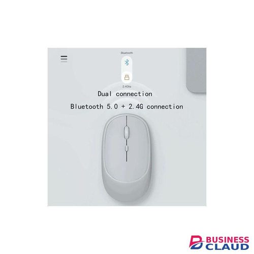 Cool Bluetooth 5.0 + 2.4G Dual-mode Optical Mouse Rechargeable LED Mouse - White