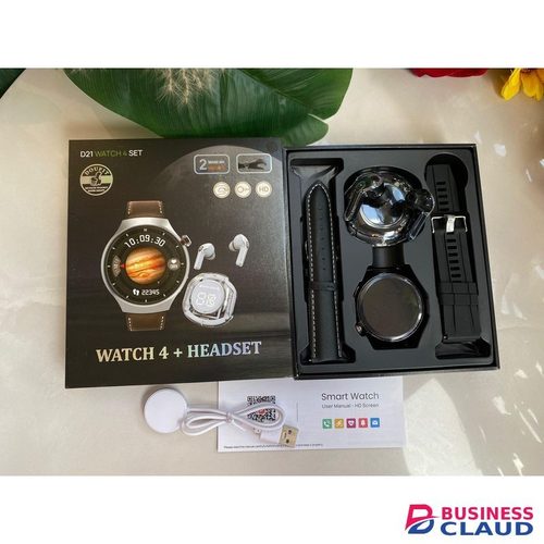 All-in-One D21 Smartwatch with Wireless Earbuds, ECG, Heart Rate, and Oxygen Monitoring