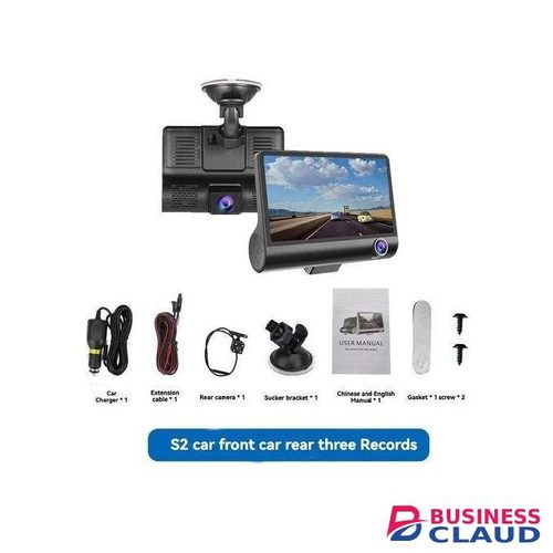 Full HD 1080P Dashcam For Cars - 3-Camera Vehicle DVR With Front, Interior & Rearview Recording For Total Monitoring