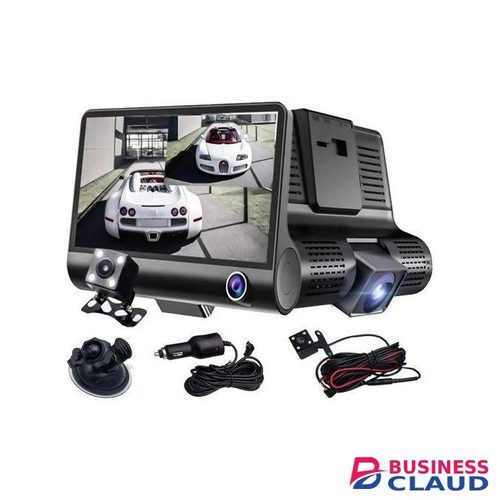 Complete Vehicle BlackBox DVR System - Full HD 1080P with 3 Cameras for Front, Interior & Rear Monitoring
