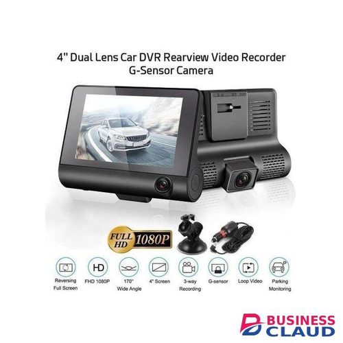 3-Camera Full HD 1080P Vehicle BlackBox DVR With Front, Interior & Rear Cameras For 360-Degree Car Monitoring
