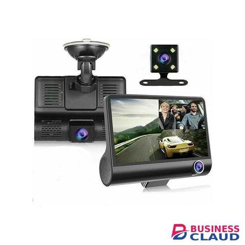 3-Camera Full HD 1080P Vehicle DVR - Front, Interior, And Rearview Dashcam System For Total Car Safety And Monitoring