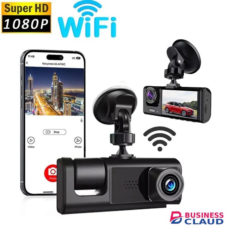 3 Lens Front, Inside, Rear With WIFI. Dashboard Camera 1080P