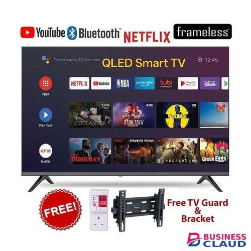 Vitron HTC4300QFS 43" INCH QLED TV FHD SMART ANDROID TV,BLUETOOTH ENABLED, ICAST SCREEN,NETFLIX,YOUTUBE TELEVISION INBUILT DECODER, WIFI ENABLED, APP STORE 1GB-RAM 8GB-ROM 2*USB PORTS,3*HDMI PORTS+ FREE TV GUARD + SWIVEL WALL MOUNTING BRACKET