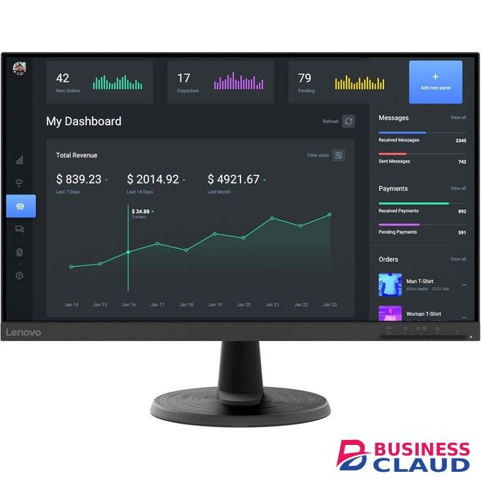 Lenovo Thinkvision LT2323p 23” monitor with display, vga and dvi ports black