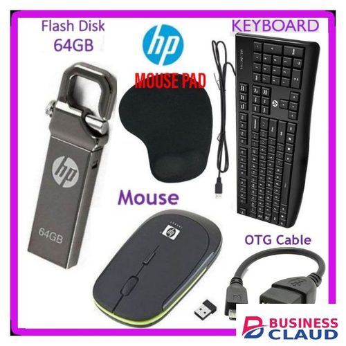 HP 64GB Flash Disk, Mouse, Keyboard +Mouse Pad, OTG