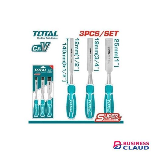 TOTAL THT41K0302 3 Pcs Wood Chisel Set Length 140mm