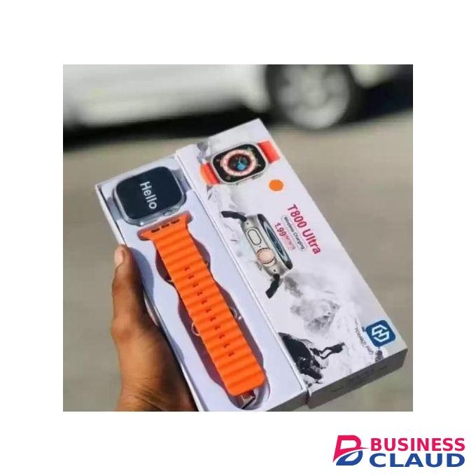 Smart Watch T800 Ultra Series 1.9inch Display For Men Women (Answer/Make Call), IP4 Waterproof, 123 Sports Modes, 8 Unique UI Interactions, SpO2, 24/7 Heart Rate Tracking, Sleep Monitor, Pedometer, Activity Tracker For Android IOS (Orange)