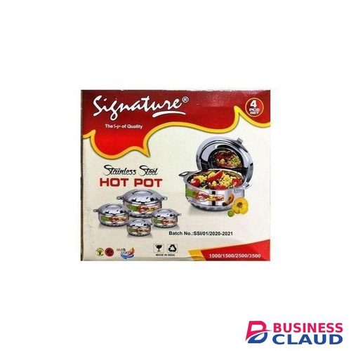 Signature 4 pcs Flora Stainless Steel Hotpots (1L,1.5,2.5,3.5) (6set box)
