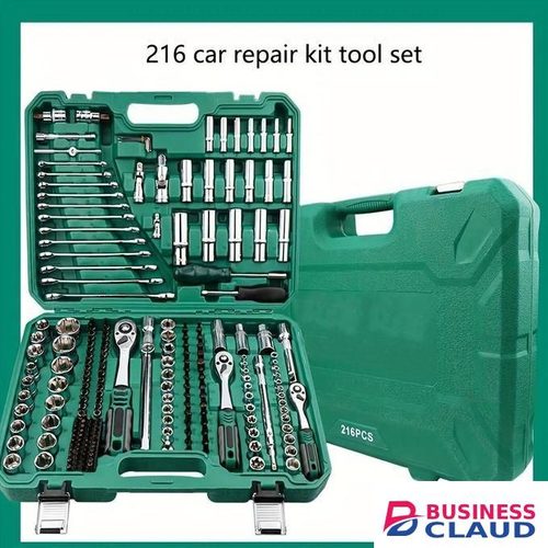 216pcs Mechanics Socket Set, 1/4" 3/8" 1/2" Drive Deep And Standard Ratchet Wrench Set With S2 &