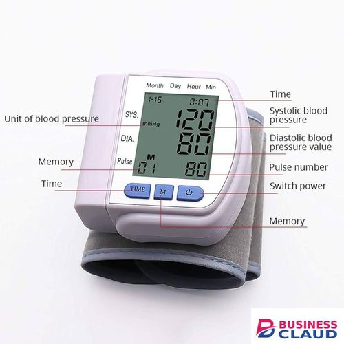 Automatic Digital Wrist Blood Pressure Monitor, Home Use with 90 Measurement Memory Function, Adjustable Cuff Blood Pressure Monitor