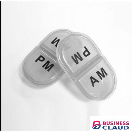 2pcs AM/PM Pill Organizer Tablet Medicine Storage Fill Box