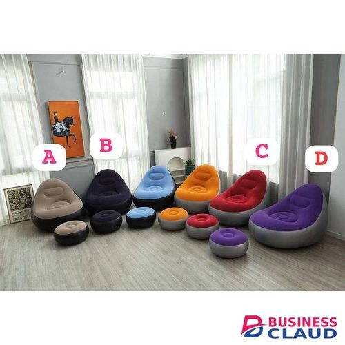 Best Quality Inflatable Deluxe Lounge Seat / Inflatable Seat With Foot Rest & Free Pump (2pcs Sets)-