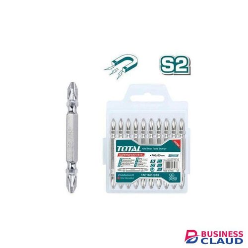TOTAL TAC16PH233 Screwdriver Bits PH2, 65mm,10pcs/set Double End Bits