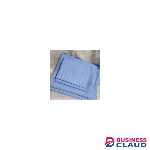 Quality 6x6 Stripped Cotton Bedsheet Set 4 Pcs (2 Bedsheets & 2 Pillowcases)-Blue