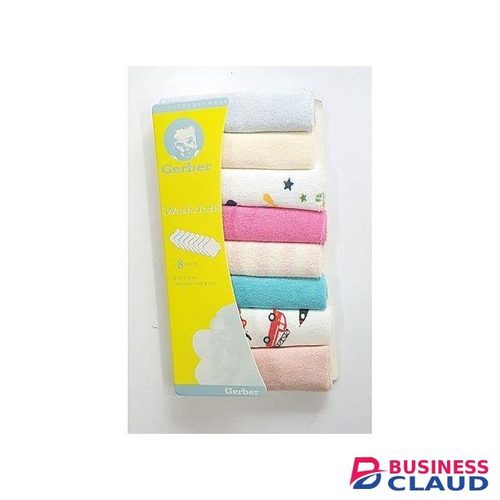 Gerber 8Pcs Assorted colors Infant Newborn Bath Towel, wash cloth