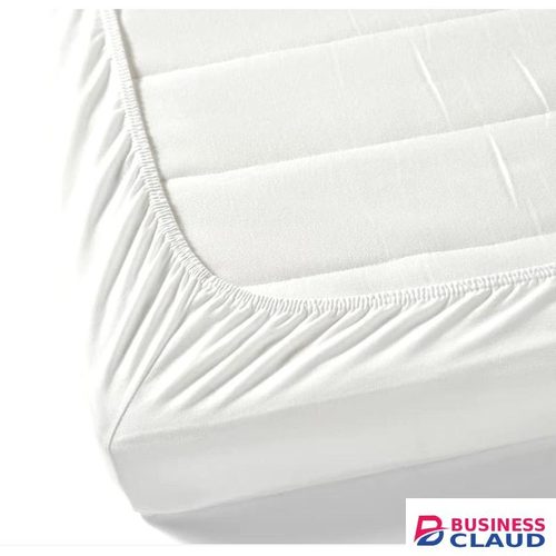 6PC SET WHITE STRIPPED COTTON BEDSHEET SET / 1 FLAT + 1 FITTED BEDSHEETS + 4 PILLOWCASES / SIZE 6 by 7