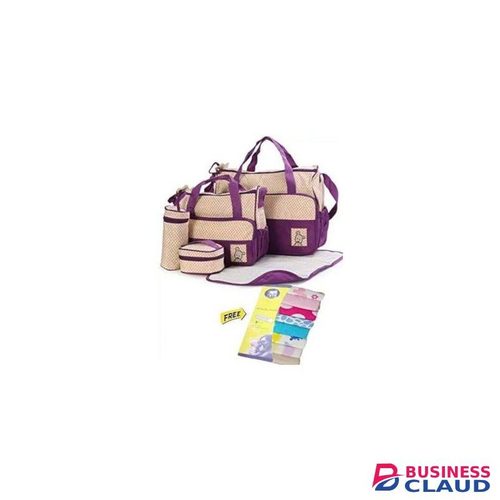 Bear Club 5pcs Diaper Large Capacity Waterproof Nappy Bag+ Free Wash