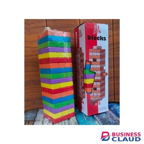 Businessclaud Bundles Jenga Game colored Blocks 54pcs- Large