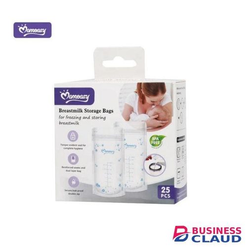 Mom Easy Breast Milk Storage Bags – 25pcs (Pre-Sterilized & Leak-Proof)
