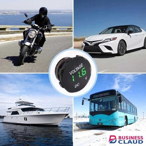 DC 12V-24V Round Waterproof Voltmeter Motorboat Motorcycle Car LED Panel Digital Voltmeter Tester Monitor Display Voltmeter