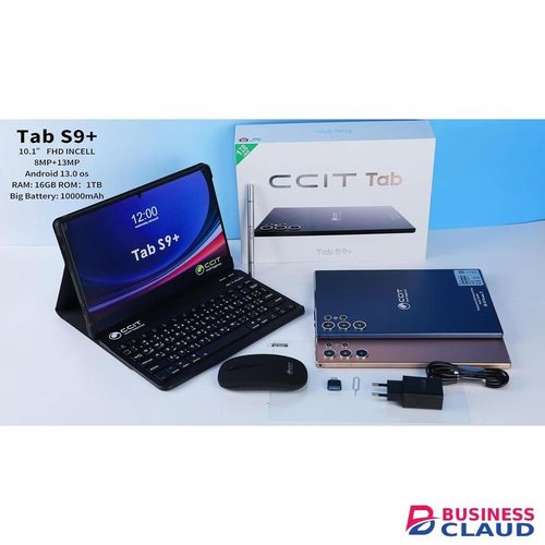 Children Study Set CCIT Tab S9+ Tablet 10.1 Inch FHD Android 13 Tablet PC 16GB RAM 1TB ROM 10000mAh Battery with Keyboard and Mouse