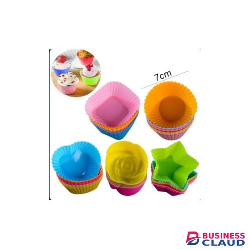 12 Pcs Reusable Silicone CupCake Mould Set