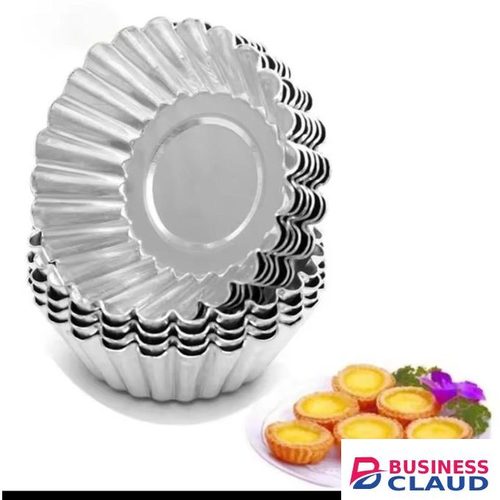 10PCS Reusable Stainless Steel Cupcake & Egg Tart Molds