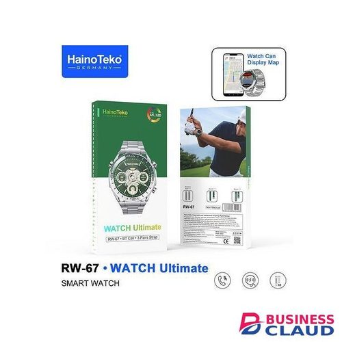 HainoTeko RW67 Ultimate Smartwatch – AMOLED Display, Full Health Monitor, 3 Stylish Straps, German Tech
