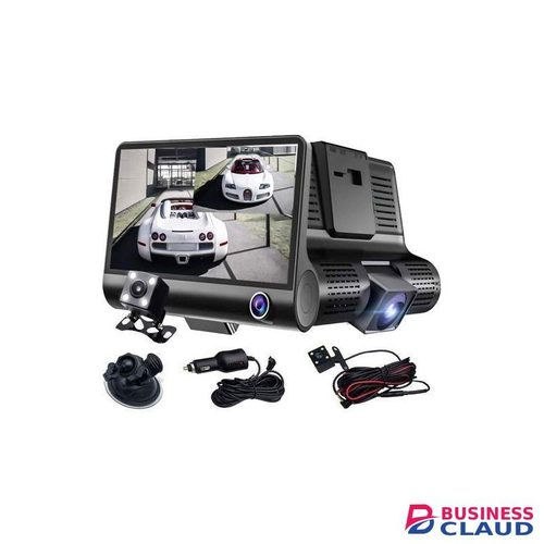 Compact Car Dash Cam 4-Inch HD Screen 1080P Triple Lens DVR With Parking Monitor And Night Vision