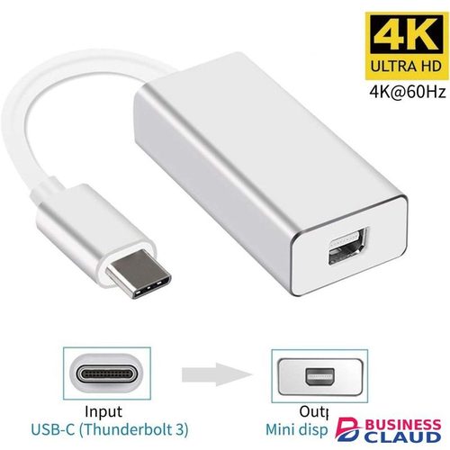 USB 3.1 Type C to Mini DP Display Port Female Adapter Cable for Aple New MakBook 12 Monitor Projector - Silver