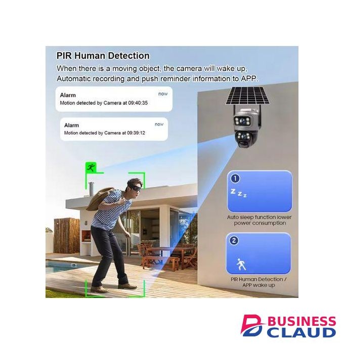 Dual Lens 4G Camera Solar PIR Human Detection Night Vision Waterproof Security Video IP Camara 4mp Battery CCTV Monitor